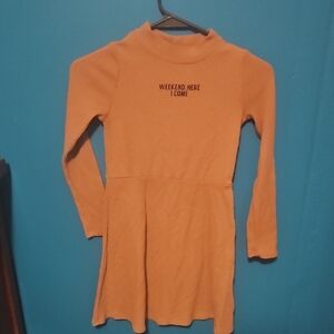 btween Tan Long-Sleeve Casual Knit Dress